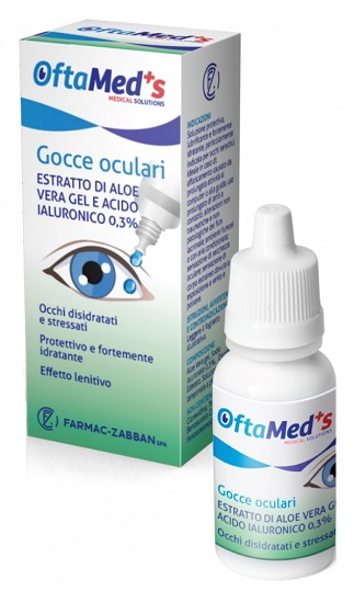 OFTAMED'S GOCCE OCULARI OCCHI DISIDRATATI E STRESSATI ESTRATTO ALOE VERA GEL E ACIDO IALURONICO 0,3% 10 ML - FarmaLucia