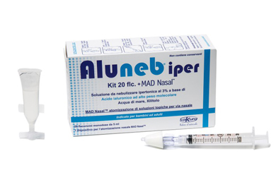 ALUNEB KIT SOLUZIONE IPERTONICA 3% 20 FLACONCINI + MAD NASAL ATOMIZZATORE - FarmaLucia
