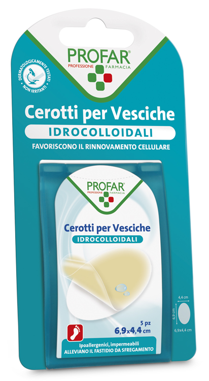 CEROTTO VESCICHE IDROCOLLOIDALE PROFAR 6,9X4,4 5 PEZZI - FarmaLucia