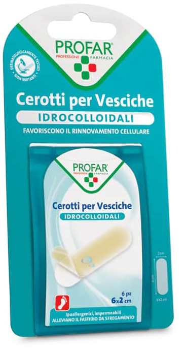 CEROTTO VESCICHE IDROCOLLOIDALE PROFAR 6X2 CM 6 PEZZI - FarmaLucia
