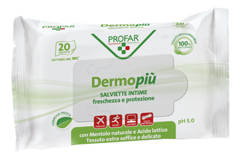 DERMO PIU' SALVIETTE INTIME 20 PEZZI PROFAR - FarmaLucia