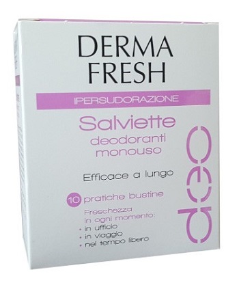 DERMAFRESH IPERSUDORAZIONE 10 SALVIETTINE DEODORANTI - FarmaLucia