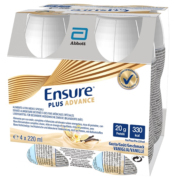 ENSURE PLUS ADVANCE VANIGLIA 4 BOTTIGLIE DA 220 ML - FarmaLucia