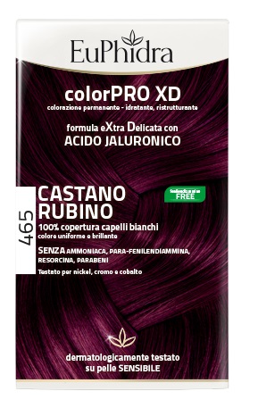 EUPHIDRA COLORPRO XD 465 CAST RUBINO GEL COLORANTE CAPELLI IN FLACONE + ATTIVANTE + BALSAMO + GUANTI - FarmaLucia
