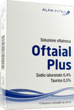SOLUZIONE OFTALMICA OFTAIAL PLUS ACIDO IALURONICO 0,4% E TAURINA 15 FLACONCINI RICHIUDIBILI DA 0,6 ML - FarmaLucia