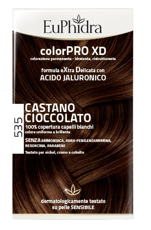 EUPHIDRA COLORPRO XD 535 CASTANO CIOCCOLATO GEL COLORANTE CAPELLI IN FLACONE + ATTIVANTE + BALSAMO + GUANTI - FarmaLucia