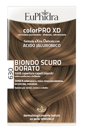 EUPHIDRA COLORPRO XD 630 BIONDO SCURO DORATO GEL COLORANTE CAPELLI IN FLACONE + ATTIVANTE + BALSAMO + GUANTI - FarmaLucia