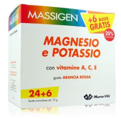 MASSIGEN MAGNESIO E POTASSIO IN BUSTINA CON ASTUCCIO 24+6 - FarmaLucia