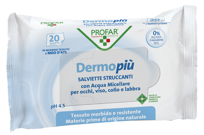 DERMO PIU' SALVIETTINE STRUCCANTI 20 PEZZI PROFAR - FarmaLucia