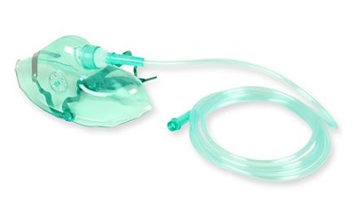 MASCHERA PER OSSIGENO IN PVC PER ADULTI CON TUBO LUNGHEZZA 210 CM CLIP STRINGINASO REGOLABILE FETTUCCIA ELASTICA - FarmaLucia