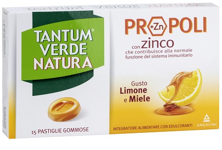 TANTUM VERDE NATURA 15 PASTIGLIE GOMMOSE LIMONE & MIELE - FarmaLucia