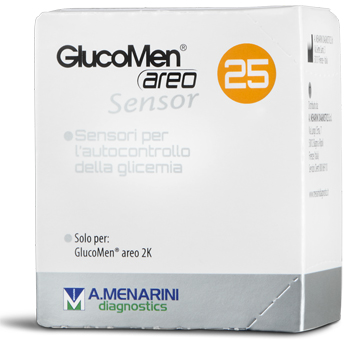 STRISCE MISURAZIONE GLICEMIA GLUCOMEN AREO SENSOR 25 PEZZI - FarmaLucia