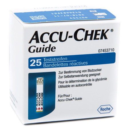 STRISCE MISURAZIONE GLICEMIA ACCU-CHEK GUIDE 25 PEZZI CONFEZIONE RETAIL - FarmaLucia