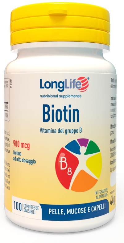 LONGLIFE BIOTIN 900 MCG 100 COMPRESSE - FarmaLucia