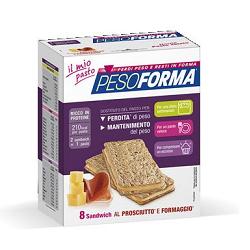 PESOFORMA SANDWICH PROSCIUTTO/FORMAGGIO 4 PASTI 8 PEZZI X 25 G - FarmaLucia