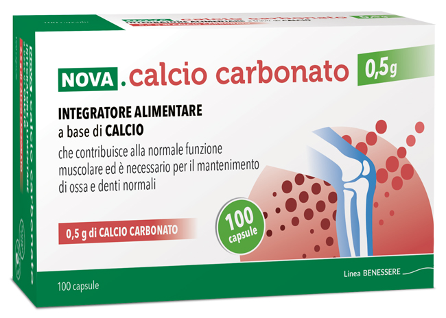 NOVA CALCIO CARBONATO 0,5 G 100 CAPSULE - FarmaLucia