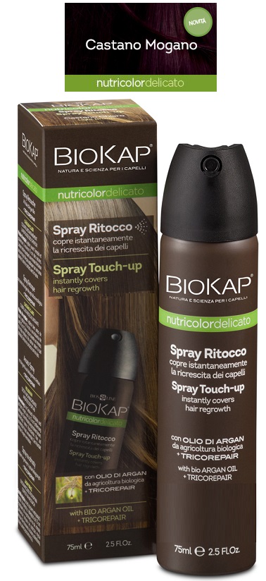 BIOS LINE  BIOKAP NUTRICOLOR DELICATO SPRAY RITOCCO CASTANO MOGANO 75 ML - FarmaLucia