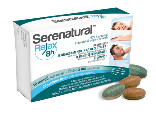 SERENATURAL RELAX 8H 20 COMPRESSE TRIPLO STRATO A RILASCIO PROLUNGATO - FarmaLucia