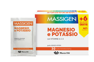 MASSIGEN MAGNESIO E POTASSIO 24 BUSTINE +6 GRATIS - FarmaLucia