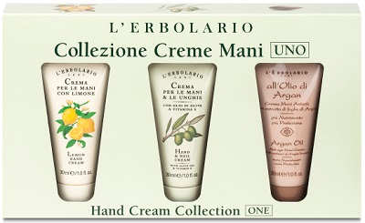 CREME MANI UNO COLLEZIONE CON CREMA MANI LIMONE 30 ML + CREMA MANI E UNGHIE OLIO D'OLIVA 30 ML + ALL'OLIO DI ARGAN CREMA MANI 30 ML - FarmaLucia