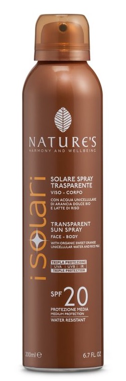 NATURE'S I SOLARI SPRAY TRASPARENTE SPF20 200 ML - FarmaLucia