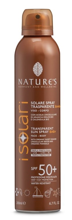 NATURE'S I SOLARI SPRAY TRASPARENTE BAMBINI SPF50+ 200 ML - FarmaLucia