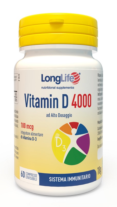 LONGLIFE VITAMIN D 4000UI 60 COMPRESSE DIVISIBILI - FarmaLucia