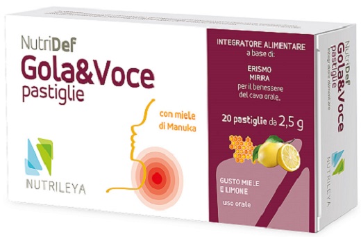 NUTRIDEF GOLA & VOCE MIELE E LIMONE 20 PASTIGLIE - FarmaLucia