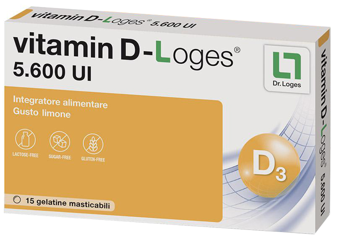VITAMIN D-LOGES 15 GELATINE MASTICABILI GUSTO LIMONE - FarmaLucia