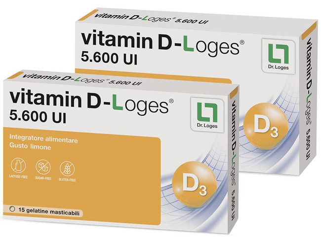 VITAMIN D-LOGES 30 GELATINE MASTICABILI GUSTO LIMONE 42 G - FarmaLucia
