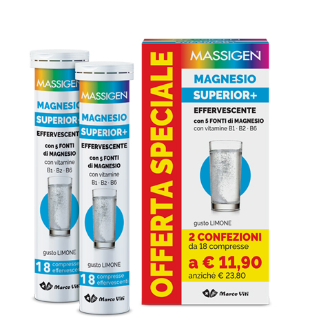 MASSIGEN MAGNESIO SUPERIOR 18+18 COMPRESSE EFFERVESCENTI - FarmaLucia