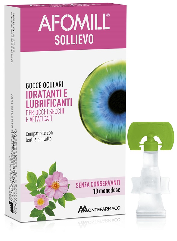 AFOMILL SOLLIEVO GOCCE OCULARI OCCHI 10 FIALE DA 0,5 ML - FarmaLucia