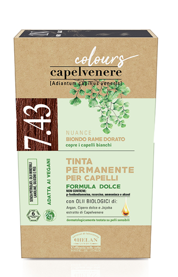 CAPELVENERE COLOURS TINTA CAPELLI 7,43N BIONDO RAME DORATO - FarmaLucia