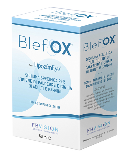BLEFOX SCHIUMA SPECIFICA PER IGIENE PALPEBRE E CIGLIA 50 ML CON EROGATORE + 60 DISCHETTI - FarmaLucia