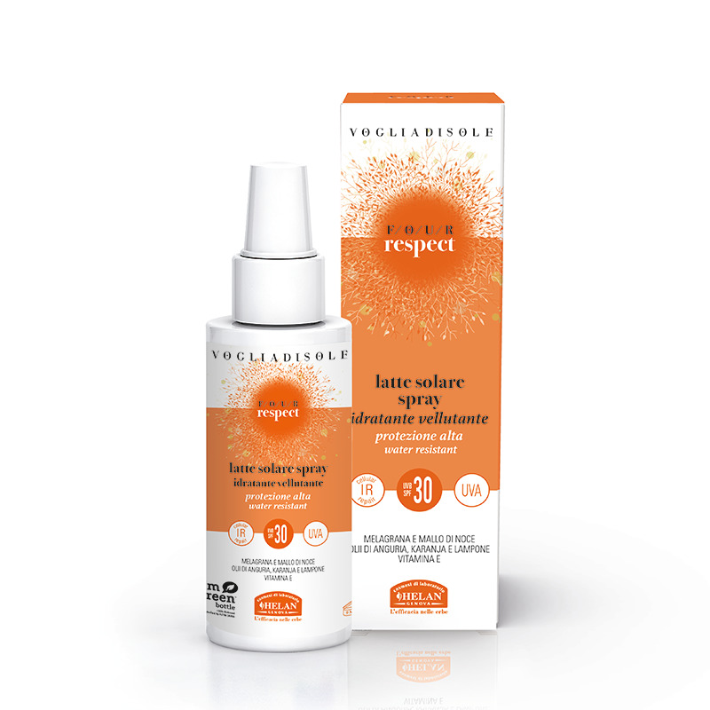 VOGLIADISOLE FOUR RESPECT LATTE SOLARE SPRAY SPF30 VISO E CORPO 100 ML - FarmaLucia