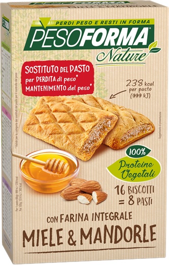 PESOFORMA BISCOTTO INTEGR MIELE MANDORLE 16 PEZZI 33 G - FarmaLucia
