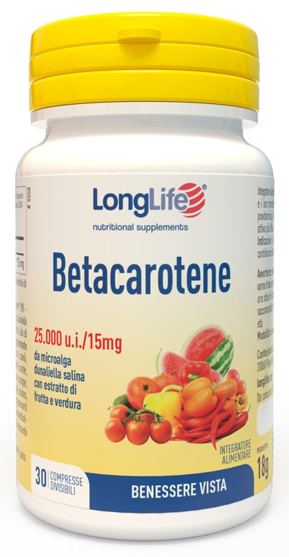 LONGLIFE BETACAROTENE 25000 UI 30 COMPRESSE - FarmaLucia