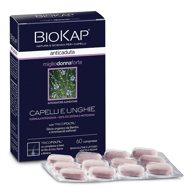 BIOKAP ANTICADUTA MIGLIO DONNA FORTE CON TRICOFOLTIL 60 COMPRESSE - FarmaLucia