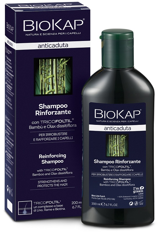 BIOKAP SHAMPOO RINFORZANTE ANTICADUTA CON TRICOFOLTIL NUOVA FORMULA 200 ML - FarmaLucia
