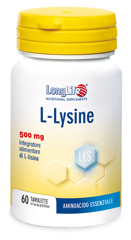 LONGLIFE L-LYSINE 500MG 60 TAVOLETTE RIVESTITE DA 860 MG - FarmaLucia