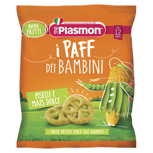 PLASMON DRY SNACK PAFF PISELLI-MAIS 15 G - FarmaLucia