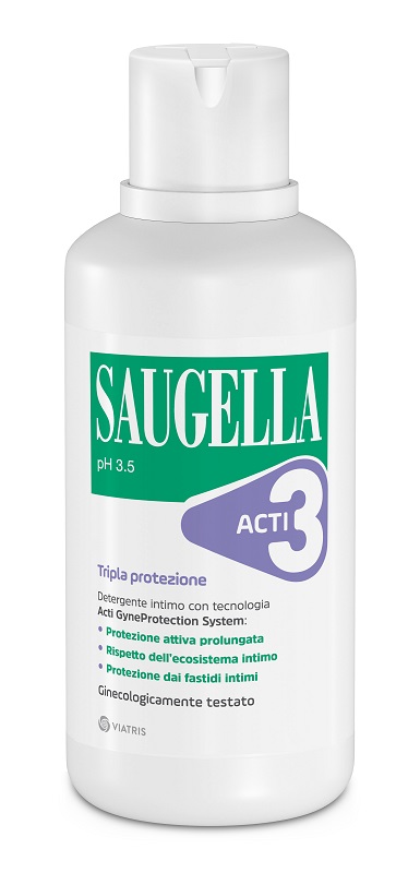 SAUGELLA ACTI3 TRIPLA PROTEZIONE DETERGENTE INTIMO 500 ML - FarmaLucia