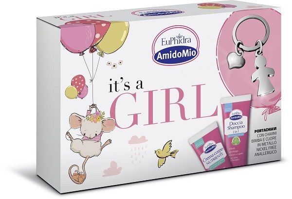 EUPHIDRA AMIDOMIO IT'S A GIRL COFANETTO CON 1 DOCCIA SHAMPOO 2IN1+1 CREMA CORPO+PORTACHIAVI - FarmaLucia