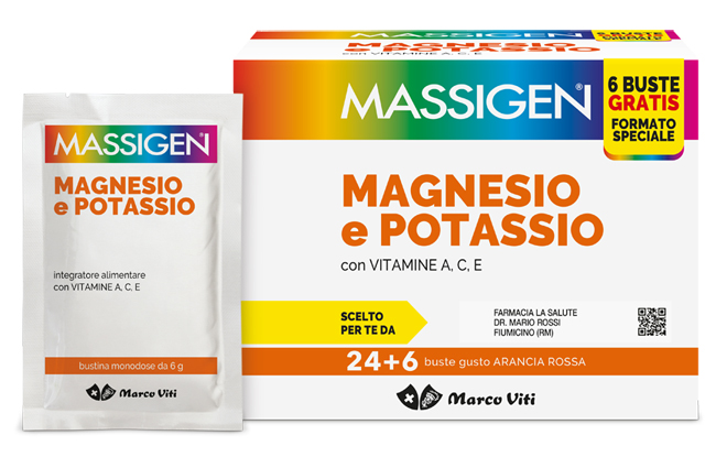 MASSIGEN MAGNESIO POTASSIO 24 BUSTINE + 6 BUSTINE - FarmaLucia