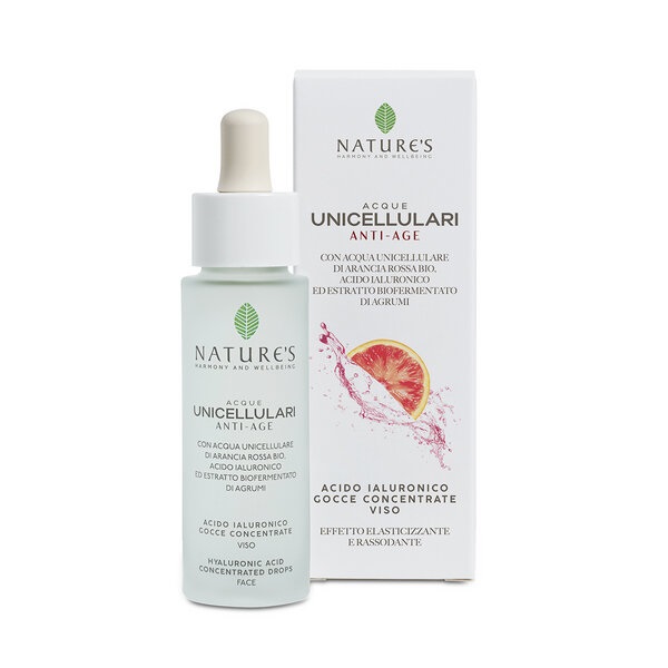 ACQUE UNICELLULARI ACIDO JALURONICO GOCCE VISO ANTI AGE ARANCIA ROSSA 30 ML NATURE'S - FarmaLucia