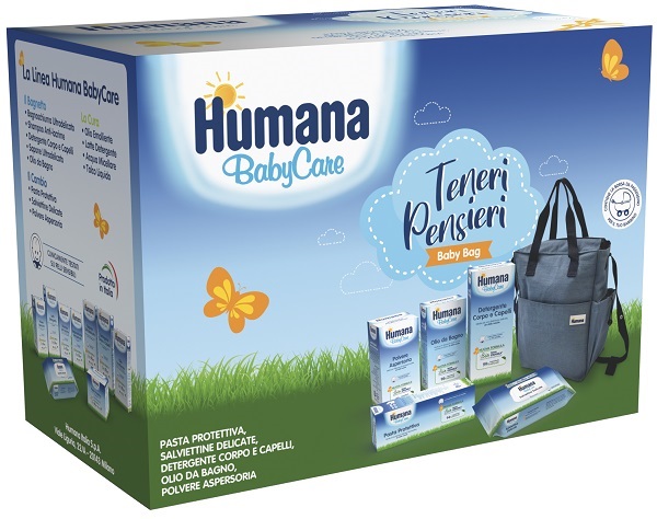 TENERI PENSIERI BABY BAG BABY CARE PASTA PROTETTIVA 100 ML + DETERGENTE CORPO E CAPELLI 300 ML + SALVIETTINE DELICATE 72 PEZZI + POLVERSE ASPERSORIA 150 G + OLIO DA BAGNO 200 ML - FarmaLucia