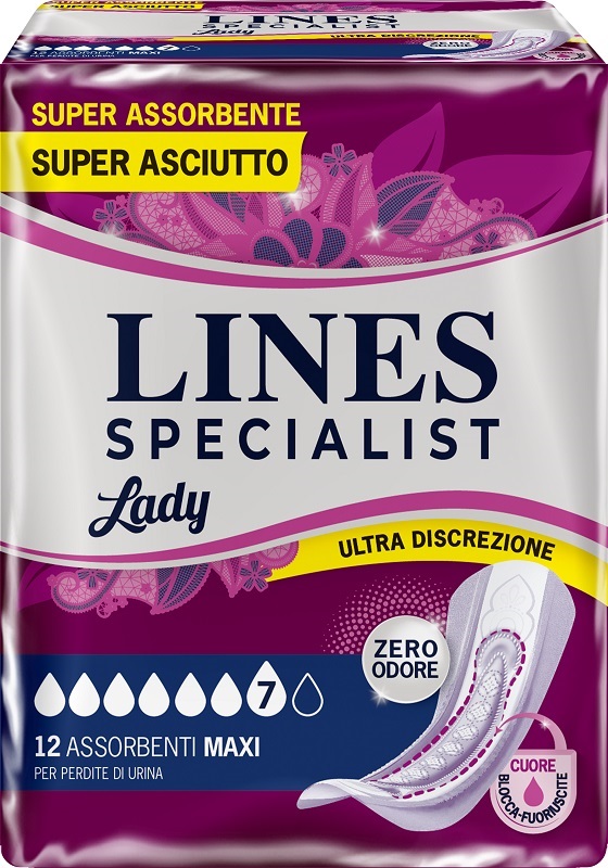 ASSORBENTI PER INCONTINENZA LINES SPECIALIST LADY 12 PEZZI - FarmaLucia