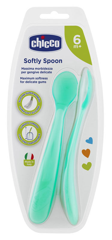 CHICCO CUCCHIAIO SILICONE MASCHILE BI PACK 6M+ - FarmaLucia