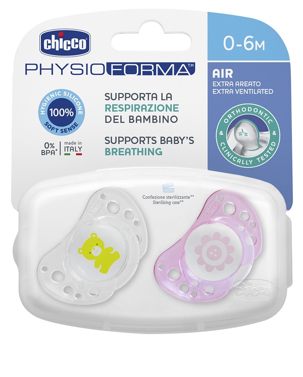CHICCO SUCCHICCO AIR GIRL SILICONE 0-6 MESI 2 PEZZI - FarmaLucia