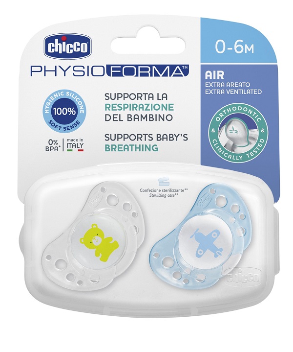 CHICCO SUCCHICCO AIR BOY SILICONE 0-6 MESI 2 PEZZI - FarmaLucia